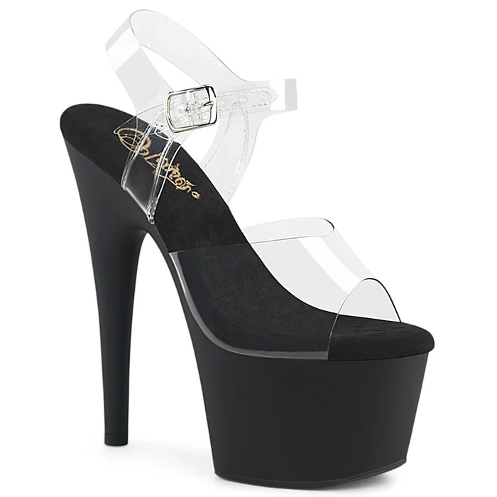 Tacones Pleaser ADORE-708 Transparente Negro Mate