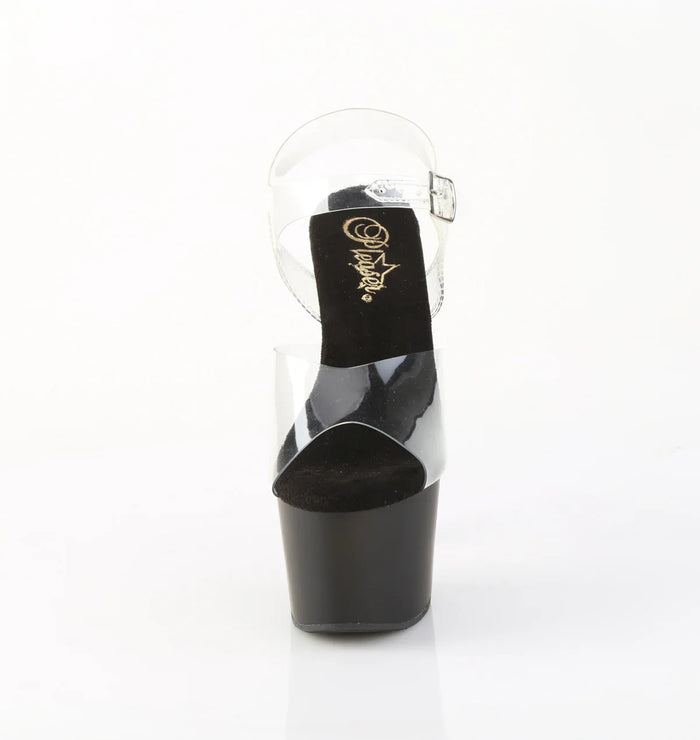 Tacones Pleaser ADORE-708 Transparente Negro Mate