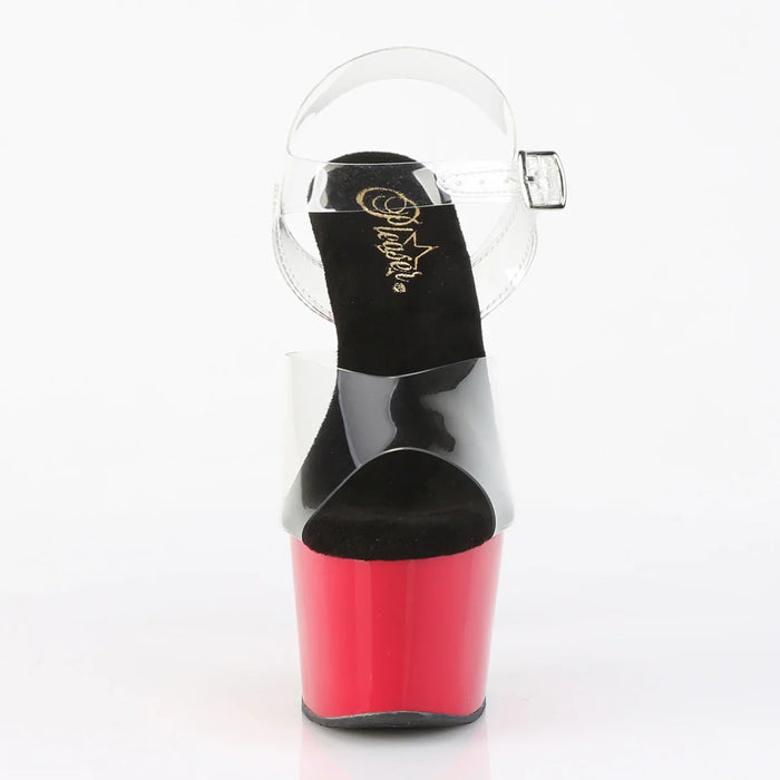 Tacones Pleaser ADORE-708 Transparente Negro Rojo