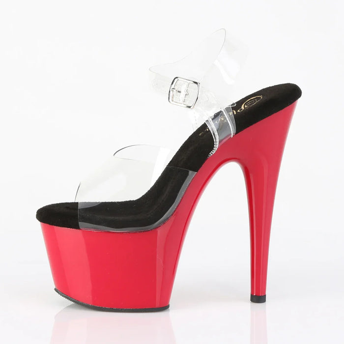 Tacones Pleaser ADORE-708 Transparente Negro Rojo