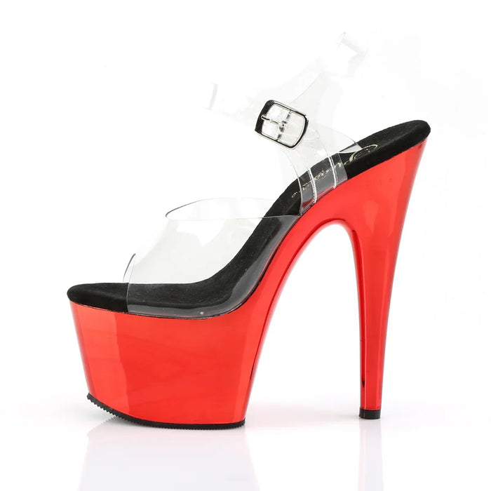 Tacones Pleaser ADORE-708 Transparente Rojo Cromo