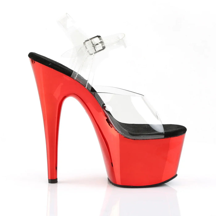 Tacones Pleaser ADORE-708 Transparente Rojo Cromo