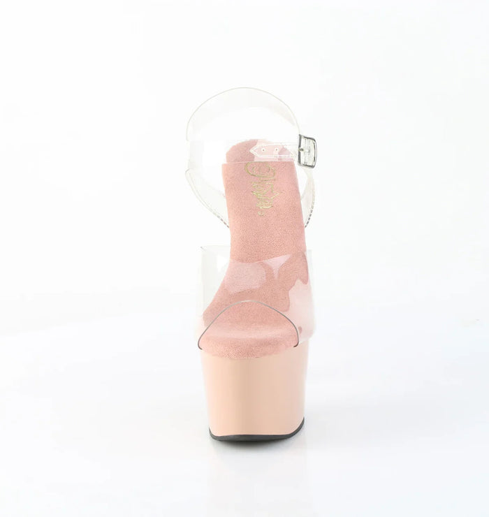 Tacones Pleaser ADORE-708 Transparente Rosa Nude