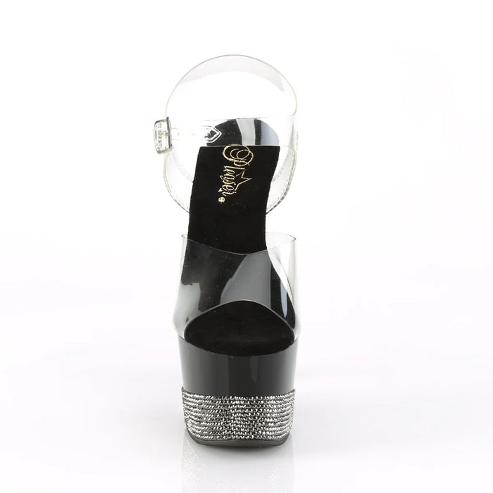 Tacones Pleaser ADORE-708-3 Transparente Negro Pewter