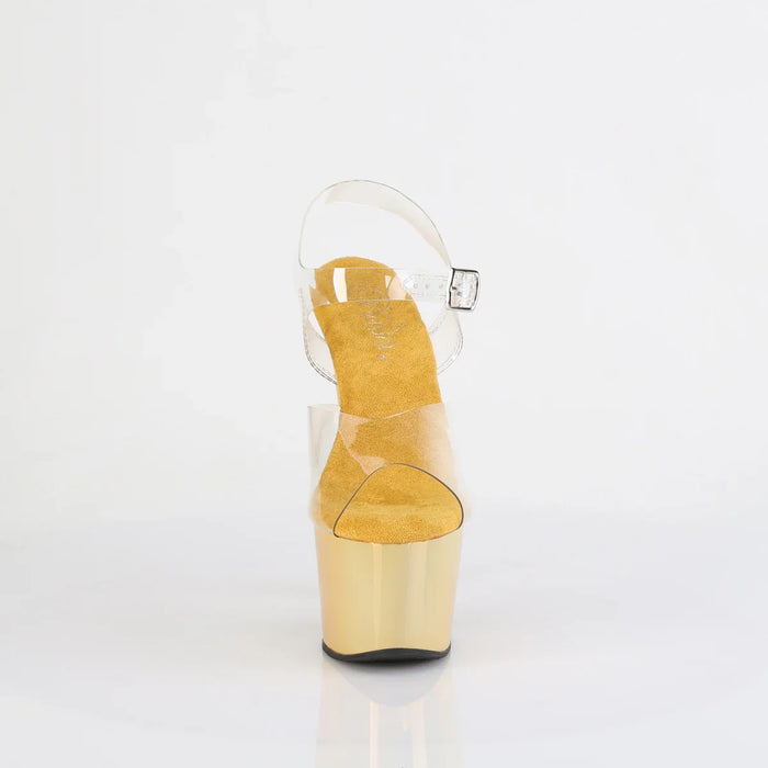 Tacones Pleaser ADORE-708LQ Transparente Liquid Dorado