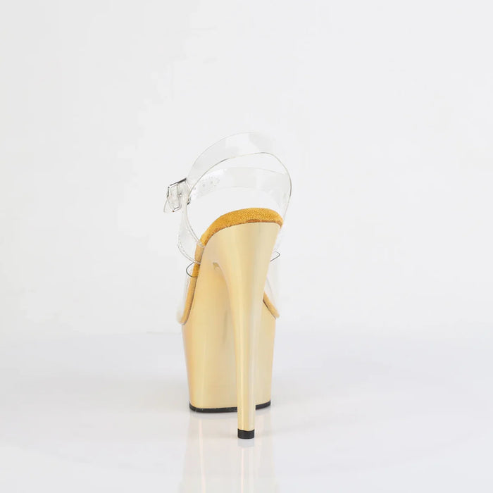 Tacones Pleaser ADORE-708LQ Transparente Liquid Dorado
