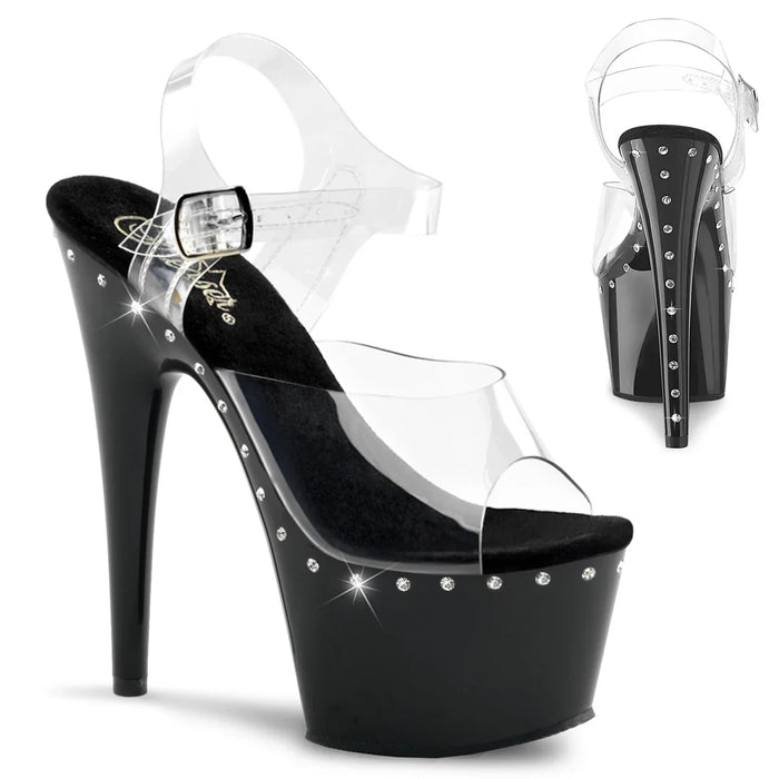Tacones Pleaser ADORE-708LS Transparente Negro