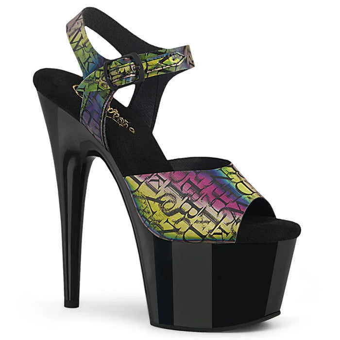 Tacones Pleaser ADORE-708N-LTP Verde Morado Negro