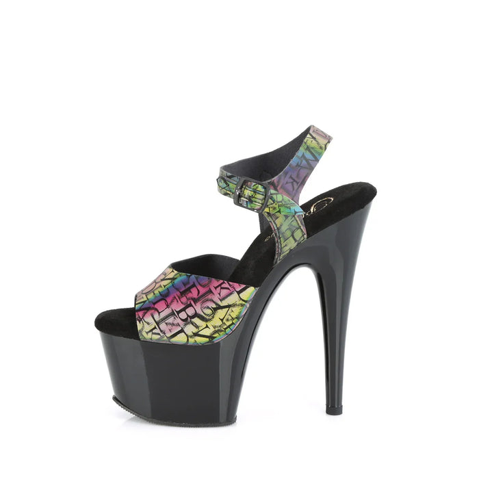 Tacones Pleaser ADORE-708N-LTP Verde Morado Negro