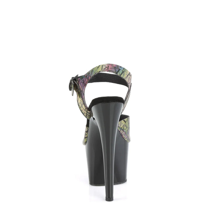 Tacones Pleaser ADORE-708N-LTP Verde Morado Negro