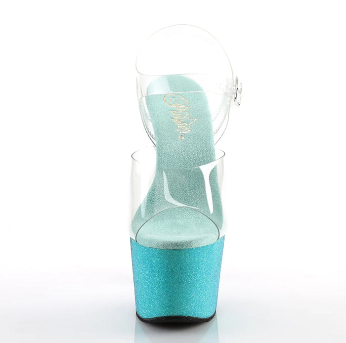 Tacones Pleaser ADORE-708OMBRE Transparente Aguamarina Azul