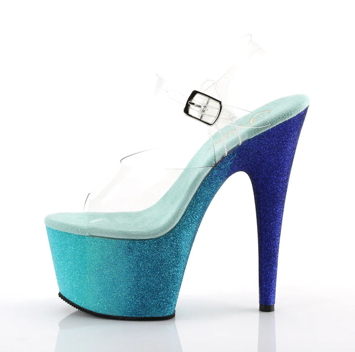 Tacones Pleaser ADORE-708OMBRE Transparente Aguamarina Azul