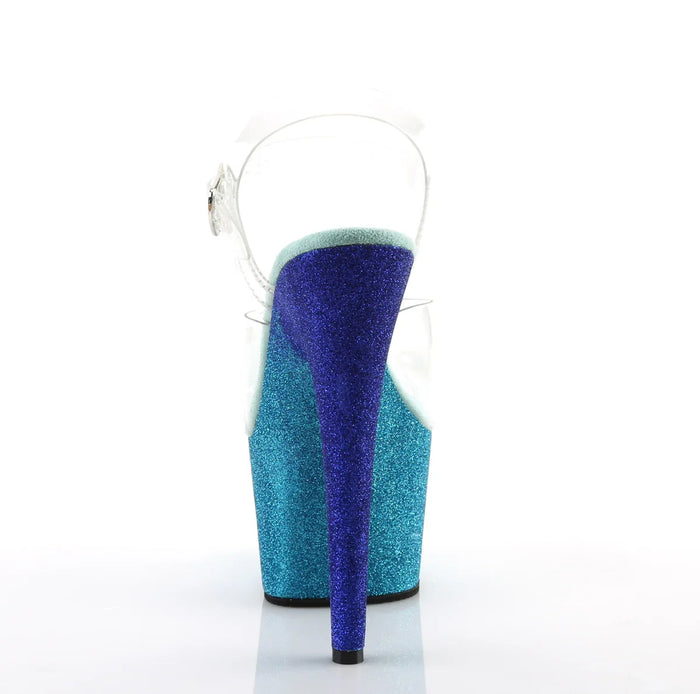 Tacones Pleaser ADORE-708OMBRE Transparente Aguamarina Azul