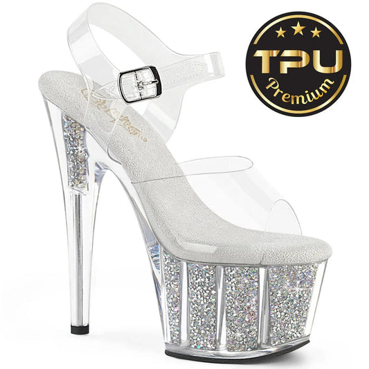 Tacones Pleaser ADORE-708PREM-RSI Transparente Plata