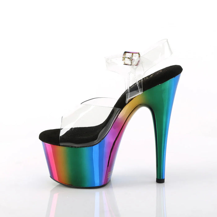 Tacones Pleaser ADORE-708RC Transparente Rainbow Cromo