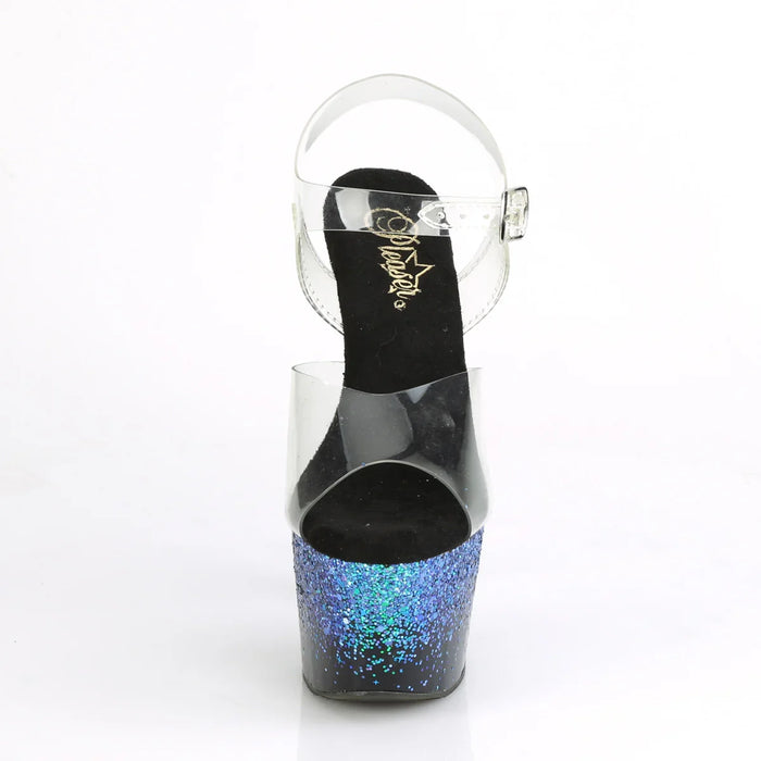 Tacones Pleaser ADORE-708SS Transparente Negro Azul