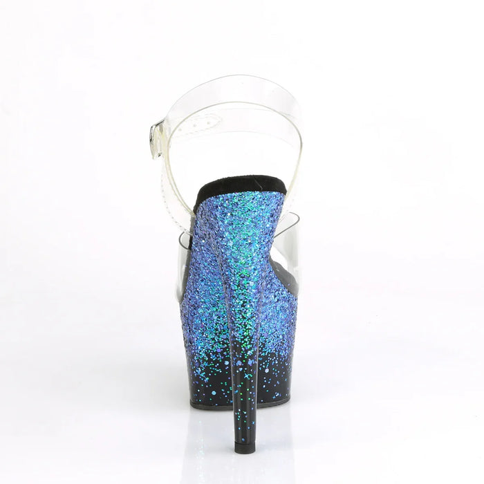 Tacones Pleaser ADORE-708SS Transparente Negro Azul