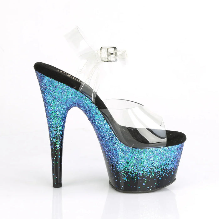 Tacones Pleaser ADORE-708SS Transparente Negro Azul