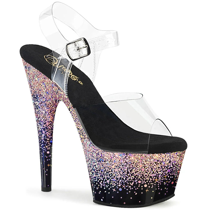 Tacones Pleaser ADORE-708SS Transparente Negro Dusty