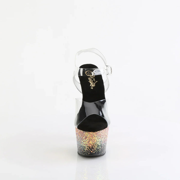 Tacones Pleaser ADORE-708SS Transparente Negro Dusty