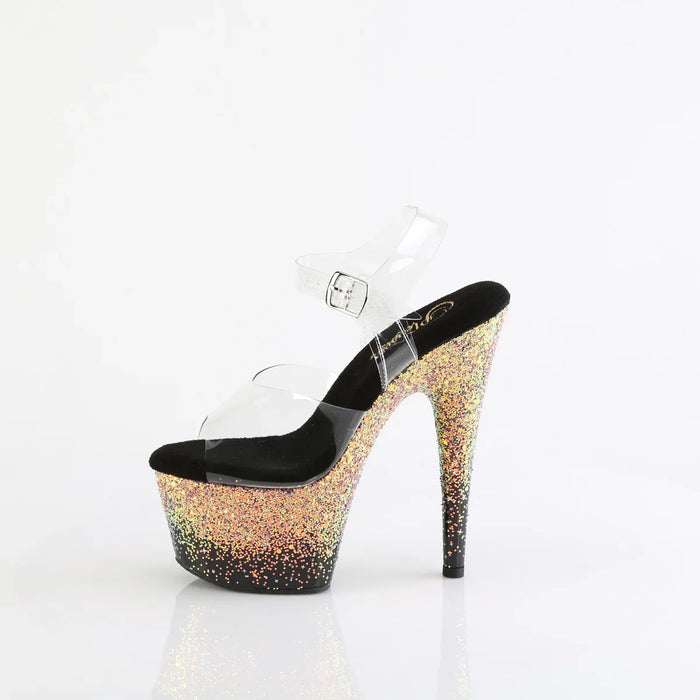 Tacones Pleaser ADORE-708SS Transparente Negro Dusty
