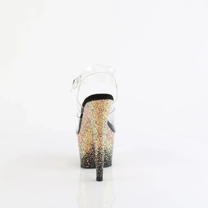 Tacones Pleaser ADORE-708SS Transparente Negro Dusty
