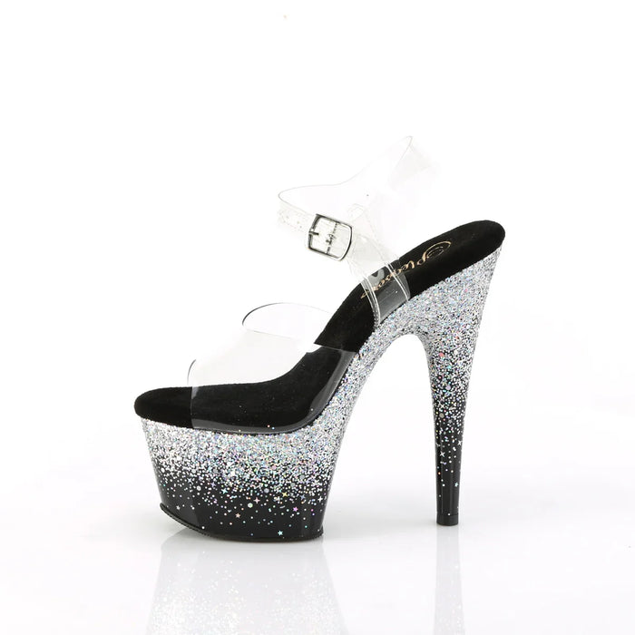Tacones Pleaser ADORE-708SS Transparente Negro Plata