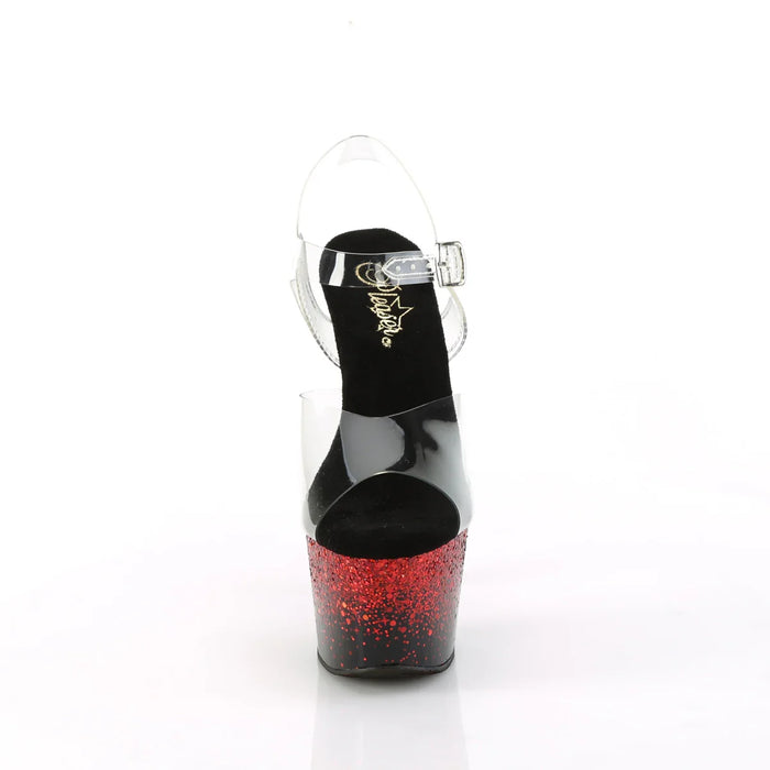Tacones Pleaser ADORE-708SS Transparente Negro Rojo