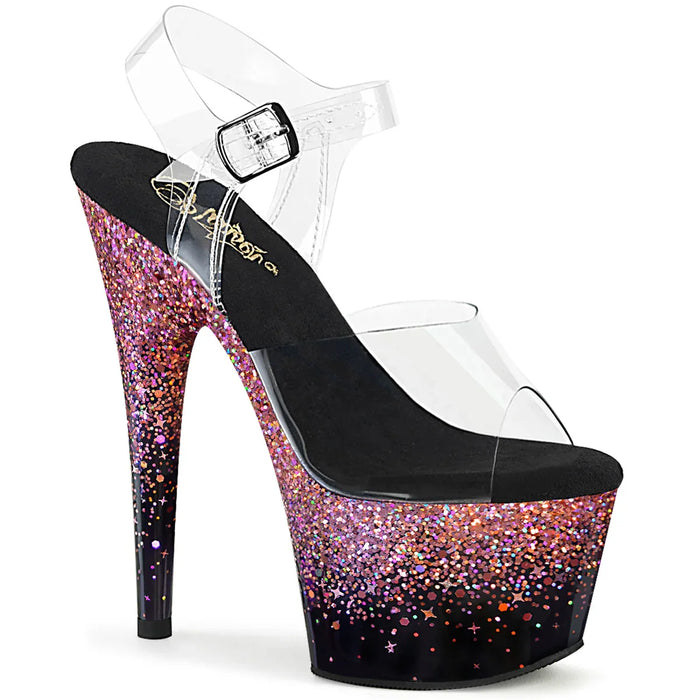 Tacones Pleaser ADORE-708SS Transparente Negro Rosa
