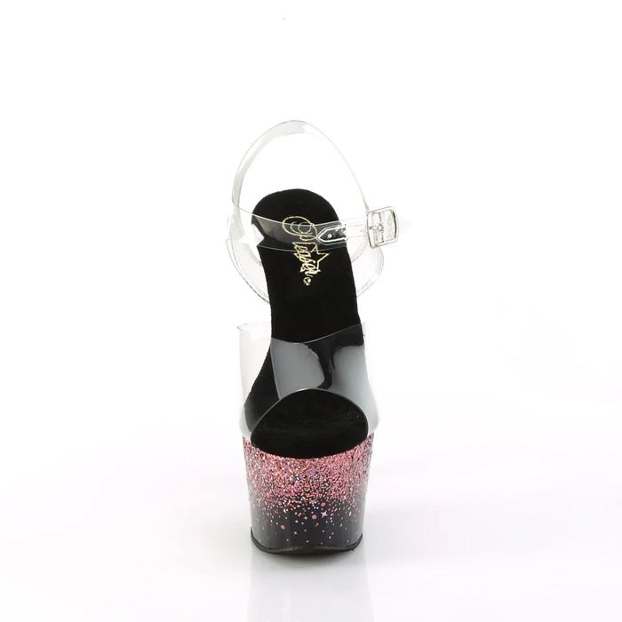 Tacones Pleaser ADORE-708SS Transparente Negro Rosa