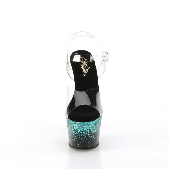 Tacones Pleaser ADORE-708SS Transparente Negro Turquoise