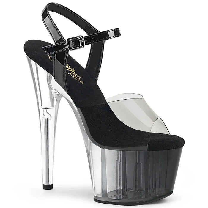 Tacones Pleaser ADORE-708T-1 Ahumado Negro Transparente