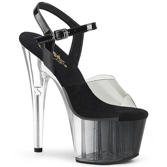 Tacones Pleaser ADORE-708T-1 Ahumado Negro Transparente