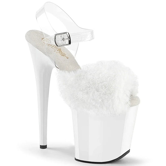 Tacones Pleaser FLAMINGO-808FUR Blanco Faux Fur