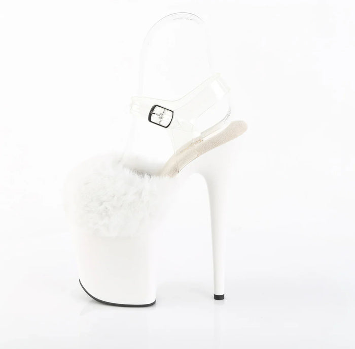 Tacones Pleaser FLAMINGO-808FUR Blanco Faux Fur