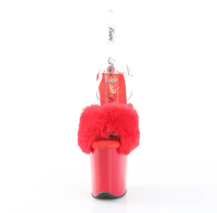 Tacones Pleaser FLAMINGO-808FUR Rojo Faux Fur