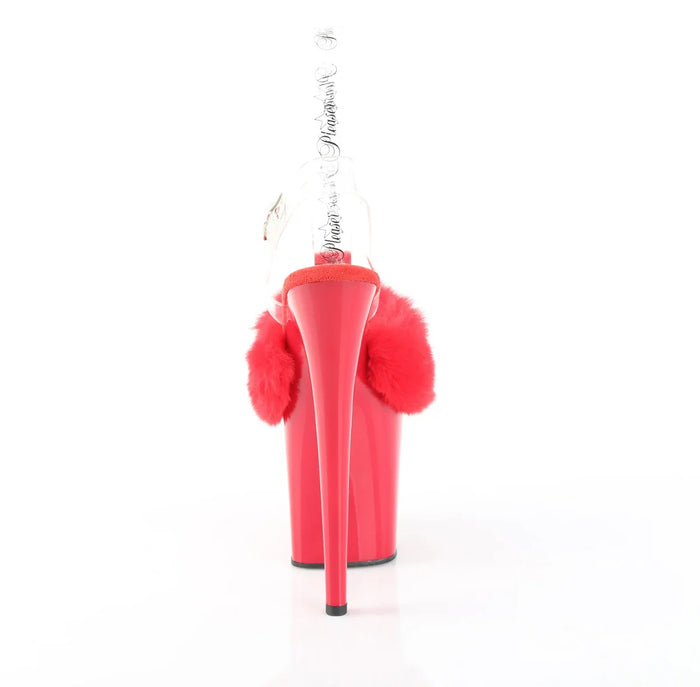 Tacones Pleaser FLAMINGO-808FUR Rojo Faux Fur