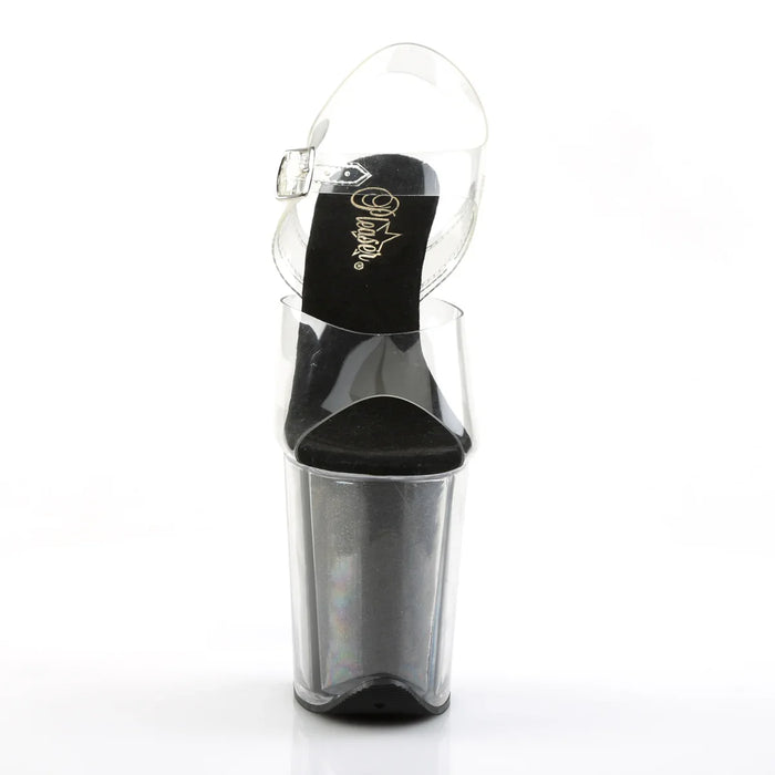 Tacones Pleaser FLAMINGO-808G Transparente Negro Gltr