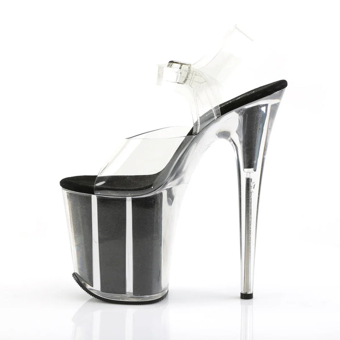 Tacones Pleaser FLAMINGO-808G Transparente Negro Gltr