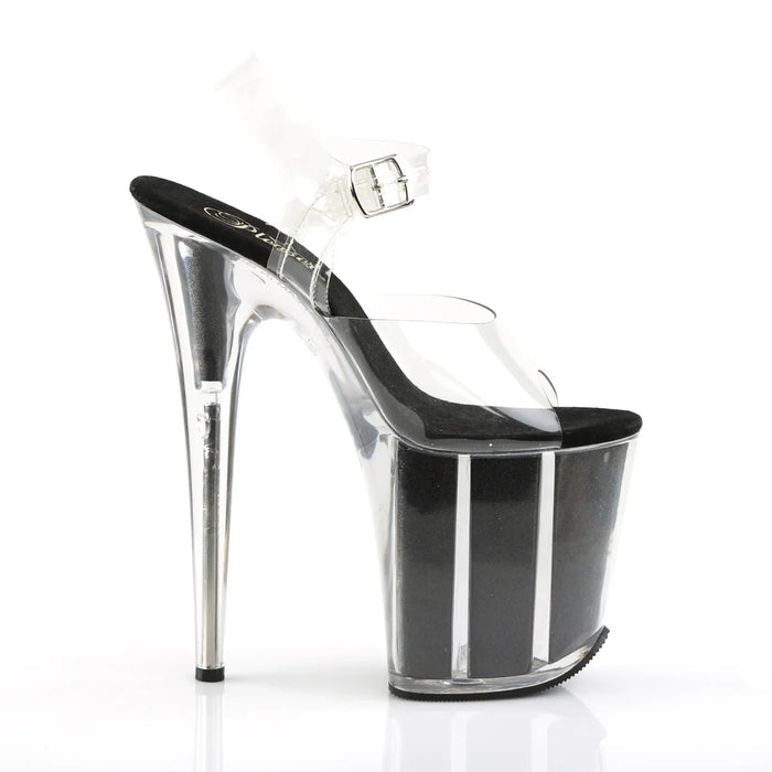 Tacones Pleaser FLAMINGO-808G Transparente Negro Gltr