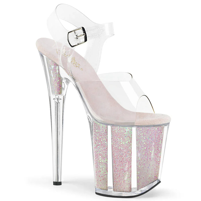 Tacones Pleaser FLAMINGO-808G Transparente Opal Purpurina