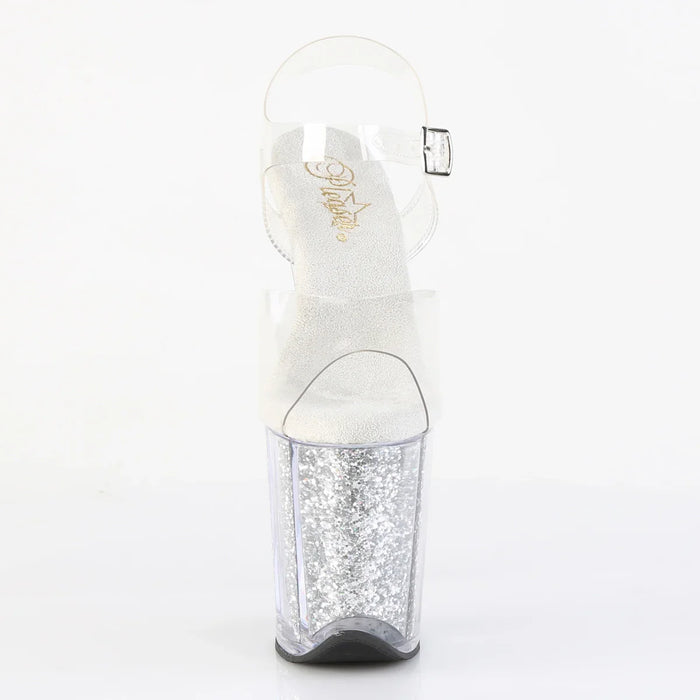 Tacones Pleaser FLAMINGO-808G Transparente Plata Gltr