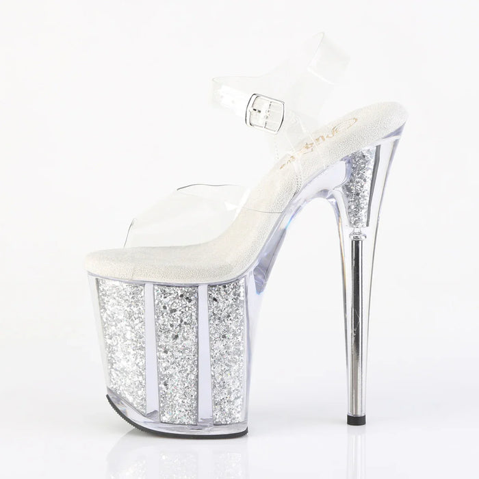 Tacones Pleaser FLAMINGO-808G Transparente Plata Gltr
