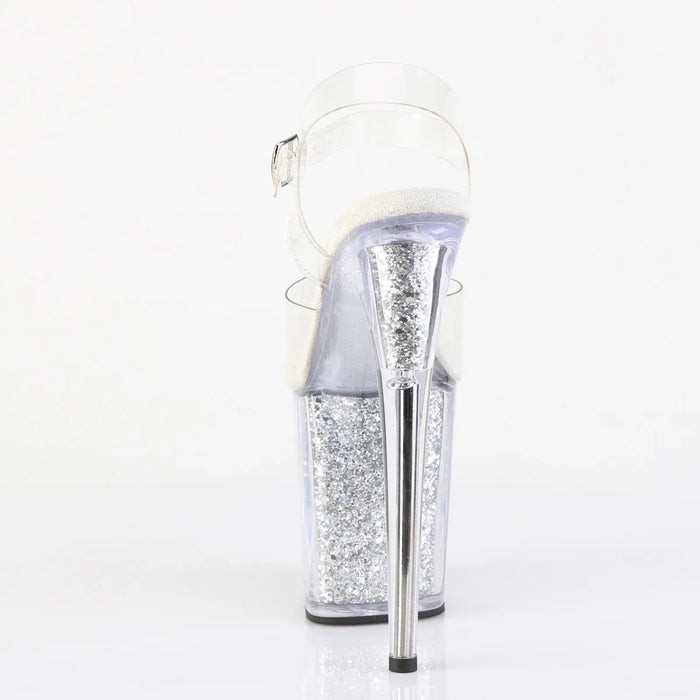 Tacones Pleaser FLAMINGO-808G Transparente Plata Gltr