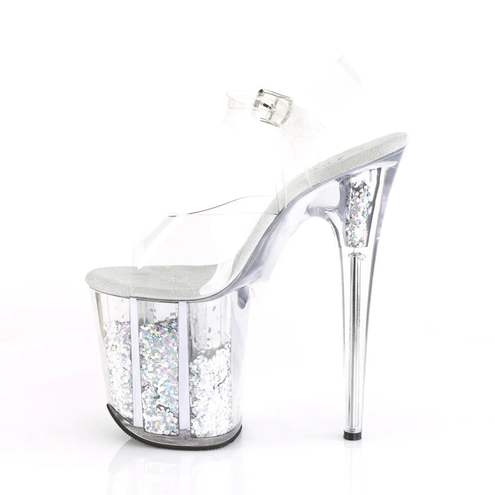 Tacones Pleaser FLAMINGO-808GF Transparente Plata Purpurina