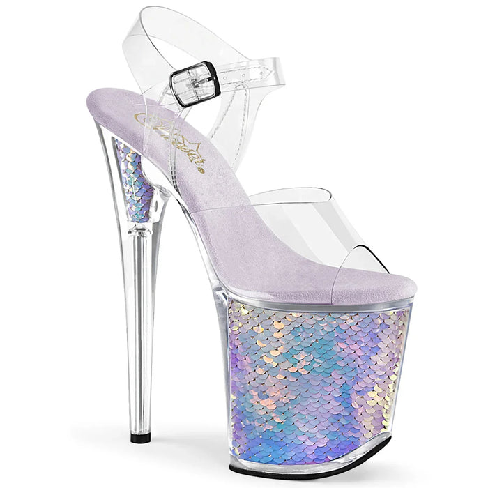 Tacones Pleaser FLAMINGO-808MC Transparente Lavanda Hologram