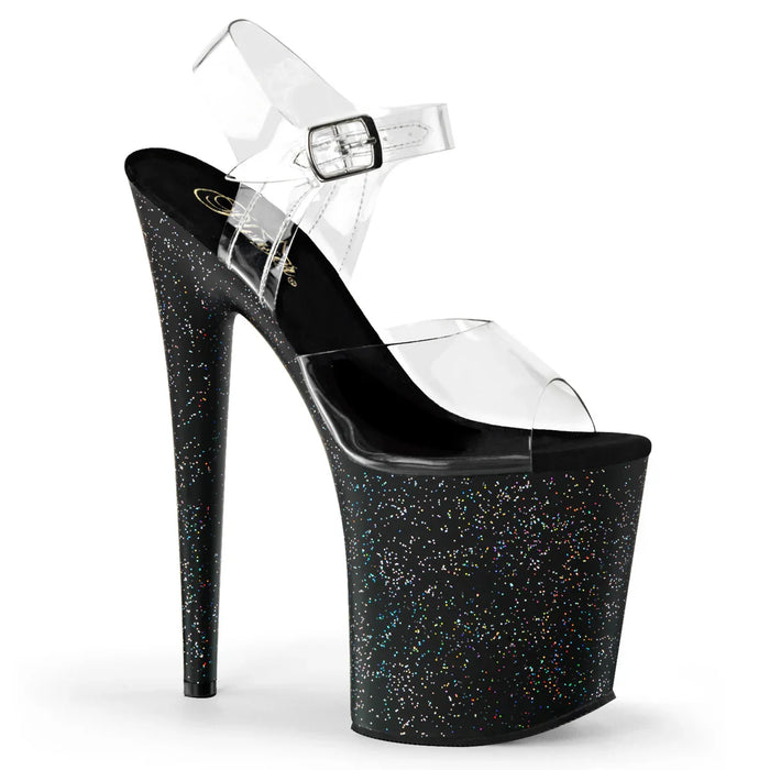 Tacones Pleaser FLAMINGO-808MG Transparente Negro