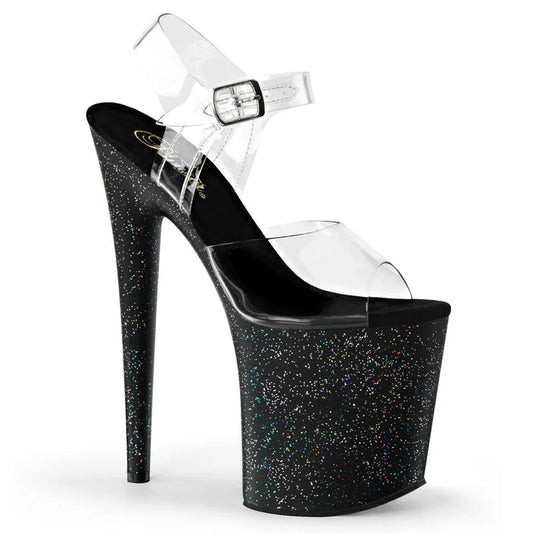 Tacones Pleaser FLAMINGO-808MG Transparente Negro