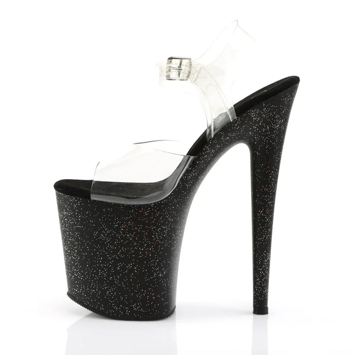 Tacones Pleaser FLAMINGO-808MG Transparente Negro