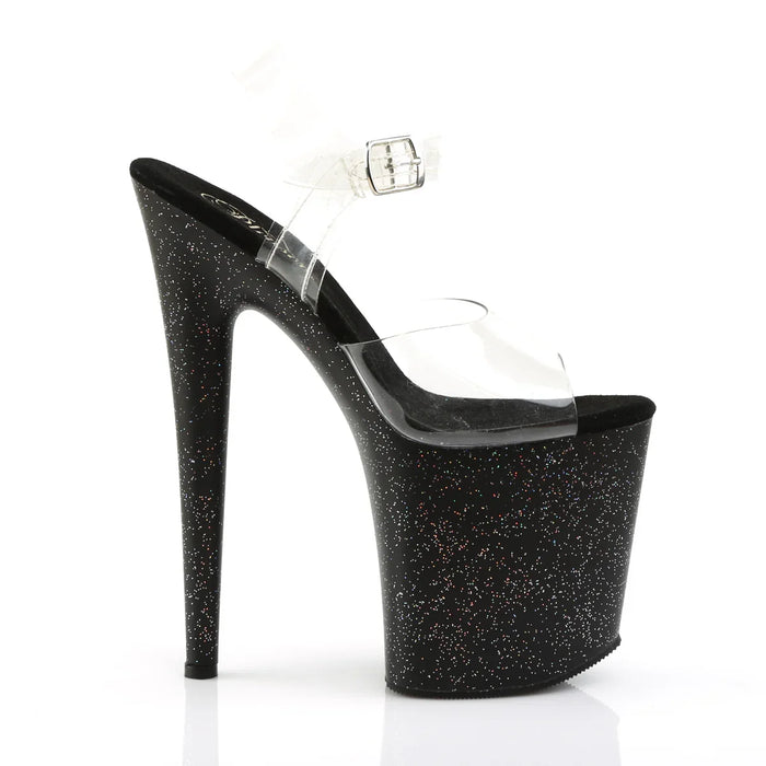 Tacones Pleaser FLAMINGO-808MG Transparente Negro